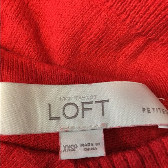 Loft Red Sweater Size XXSP (B-68)
