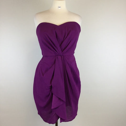 Royal purple strapless dress B-100