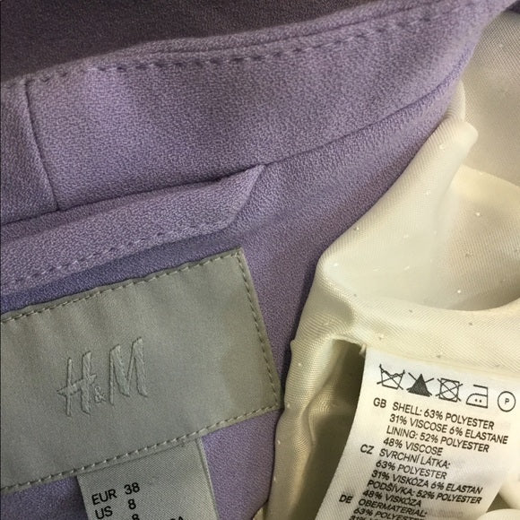 Lavender One Button Blazer Size 8 (B-97)