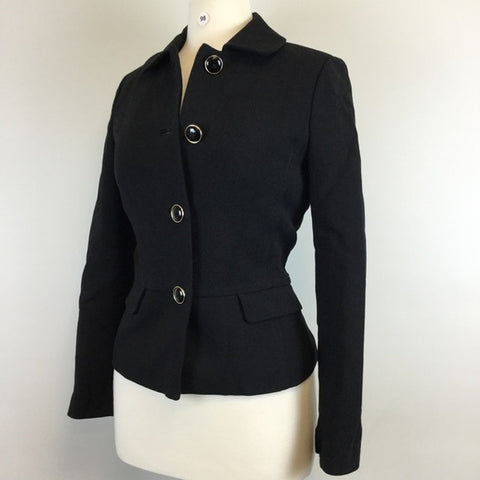 Black Button Jacket Size 2 (B-98)
