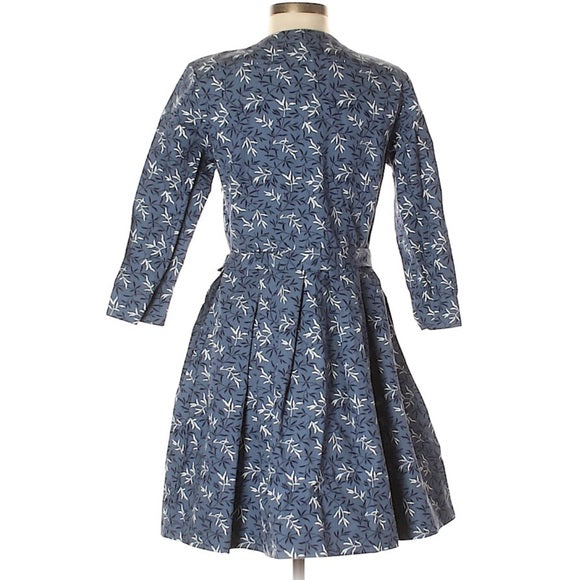 Blue floral cotton dress (B-101)