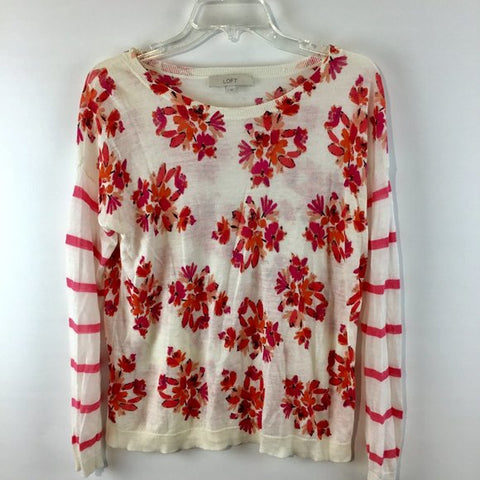 Floral print long sleeves sweater