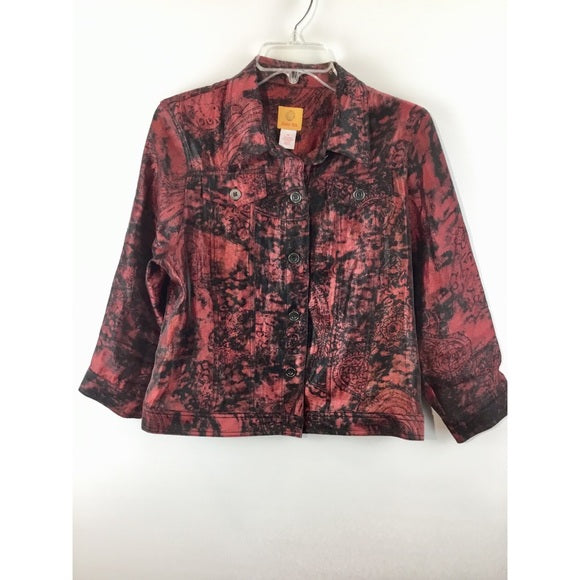 Paisly print button down jacket Size 10