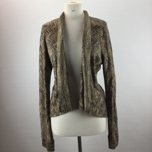 Multi Brown Open Front Cardigan Size XL