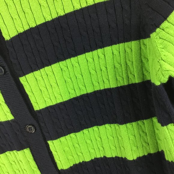 Bold stripes button down sweater Size L