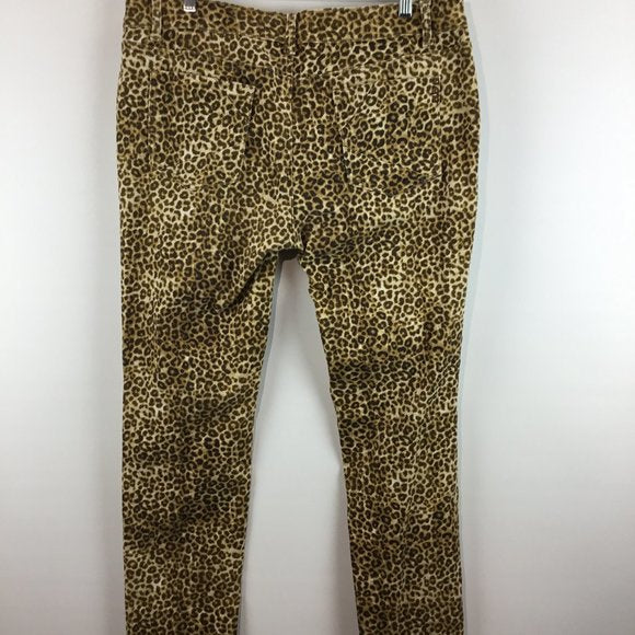 Animal print zipper pants