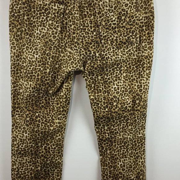 Animal print zipper pants