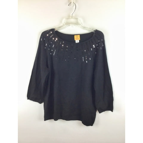 Sequin print long sleeves knit sweater