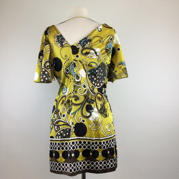 Multi Yellow/Black Dress Size 2