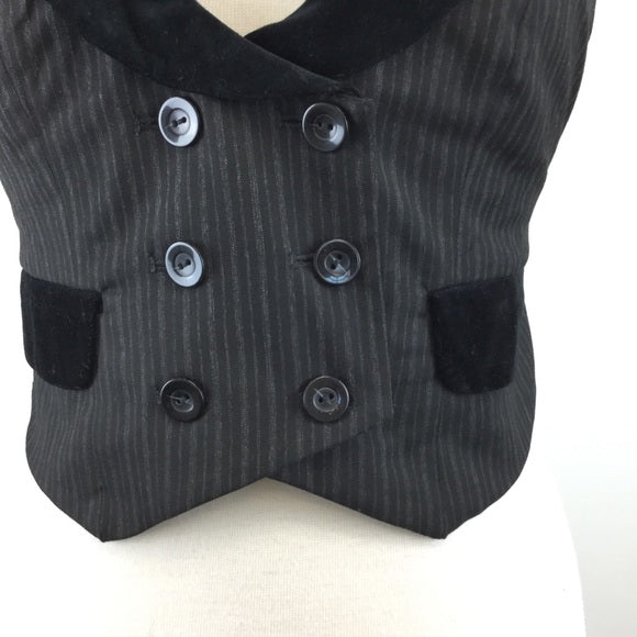 Black Six Button Vest Size 6