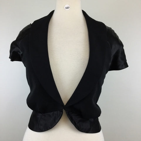 Black One Button Cover Up Size 18