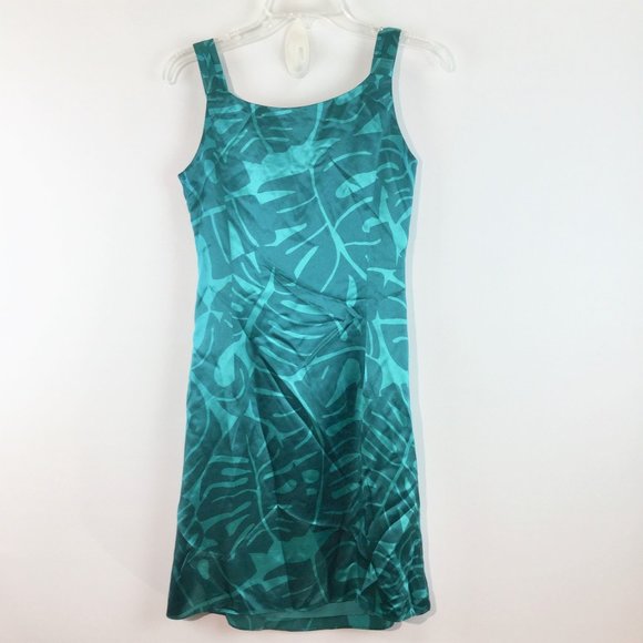 Satin print straps sleeveless dress