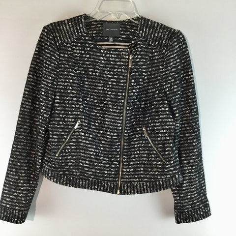 Lace print zipper long sleeves jacket