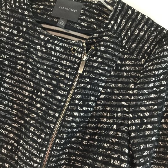 Lace print zipper long sleeves jacket