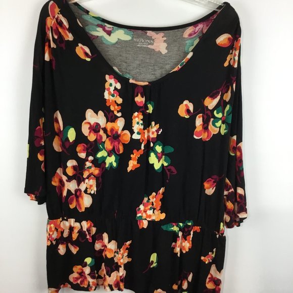 Floral print short sleeves top Size XXL