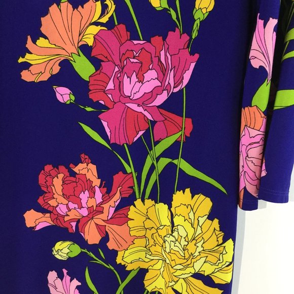 Floral print long sleeves dress