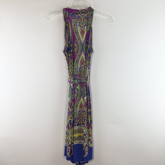 Wrap paisley print sleeveless dress SizeS
