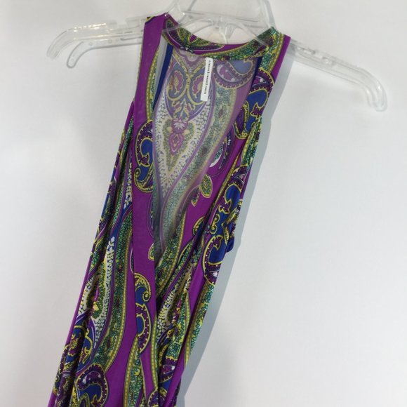 Wrap paisley print sleeveless dress SizeS