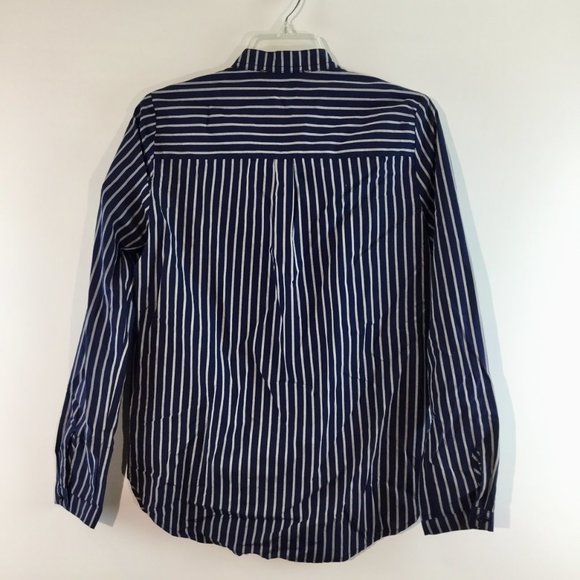 NWOT ruffle front striped top Size S
