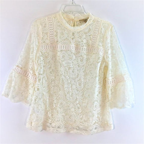 Lace wide sleeves top Size M