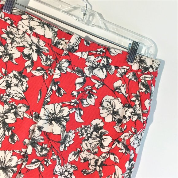 Floral print zipper pencil leg pants