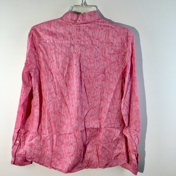 Printed button down long sleeves top Size S