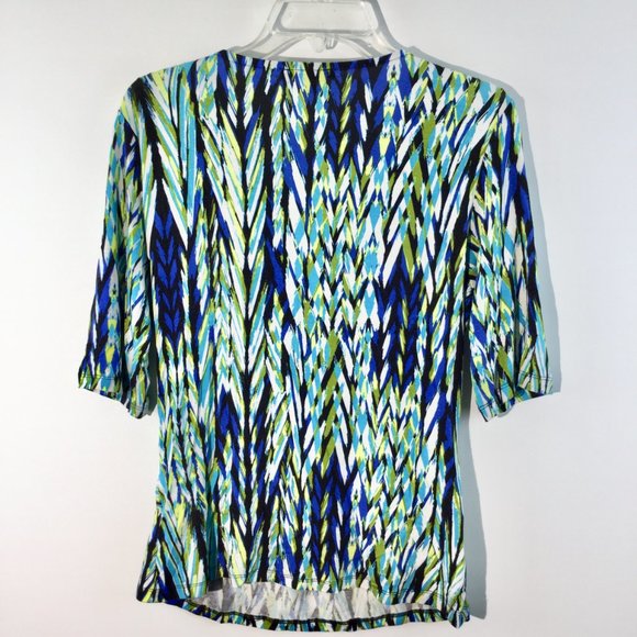 Print woven front 3/4 sleeves top