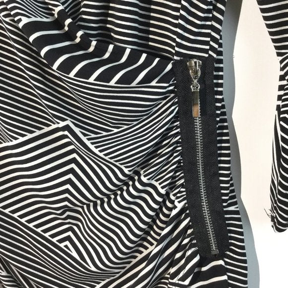 Multi striped side zipper top Size S