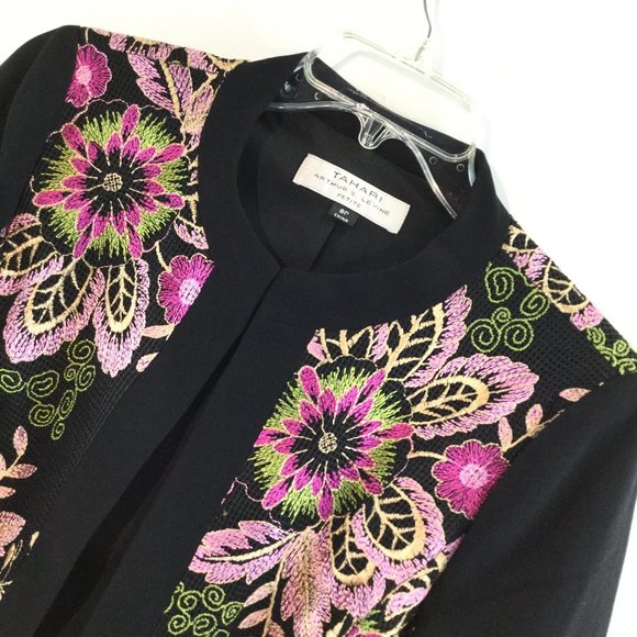 Floral print stitching hook jacket Size 8P