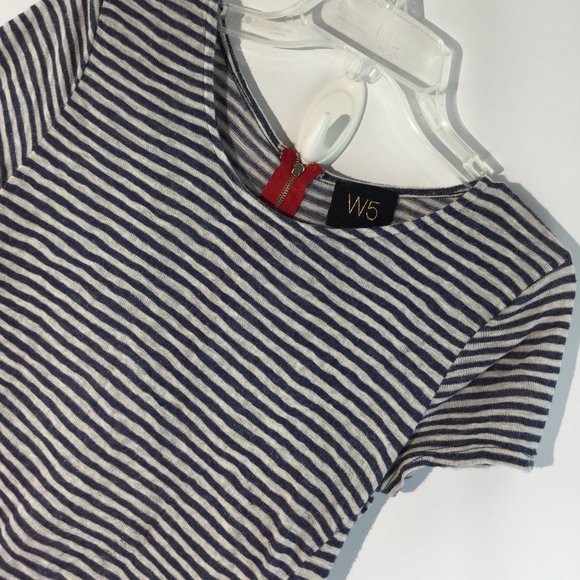 Striped print short sleeves top Size S