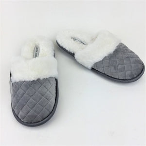 Furry quited slippers