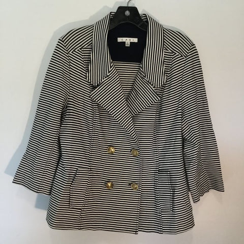 Stripe double breast gold buttons jacket