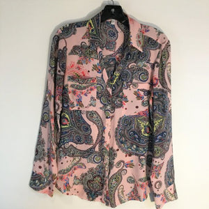 Paisley print button down long sleeves top