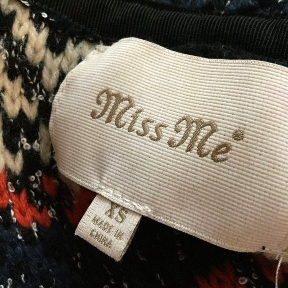 Miss Me tribal print knit with hood cardigan
